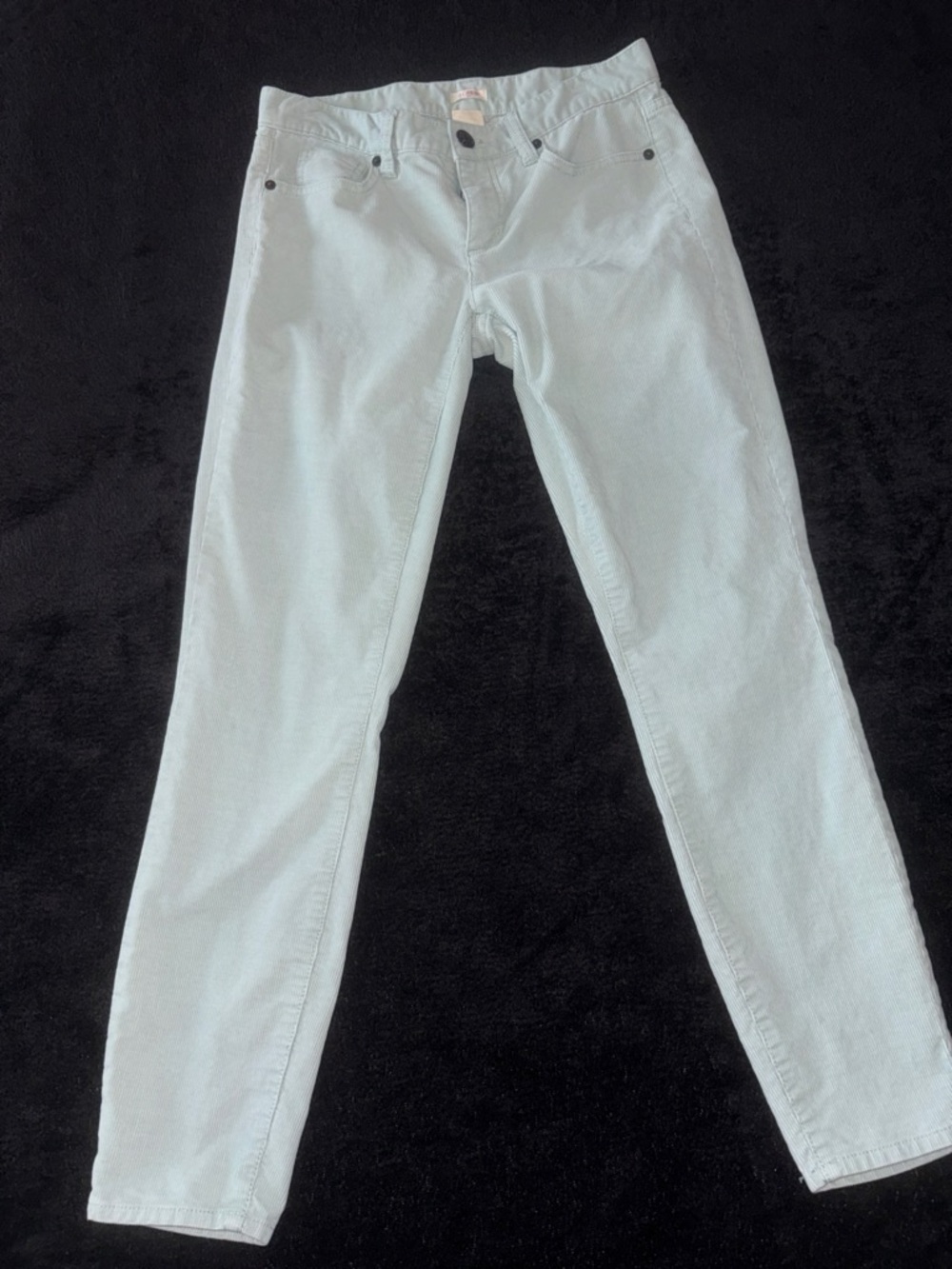 J.Crew Toothpick Fine-Wale Corduroy Skinny Pants Sz 27 Light Seafoam Green EUC